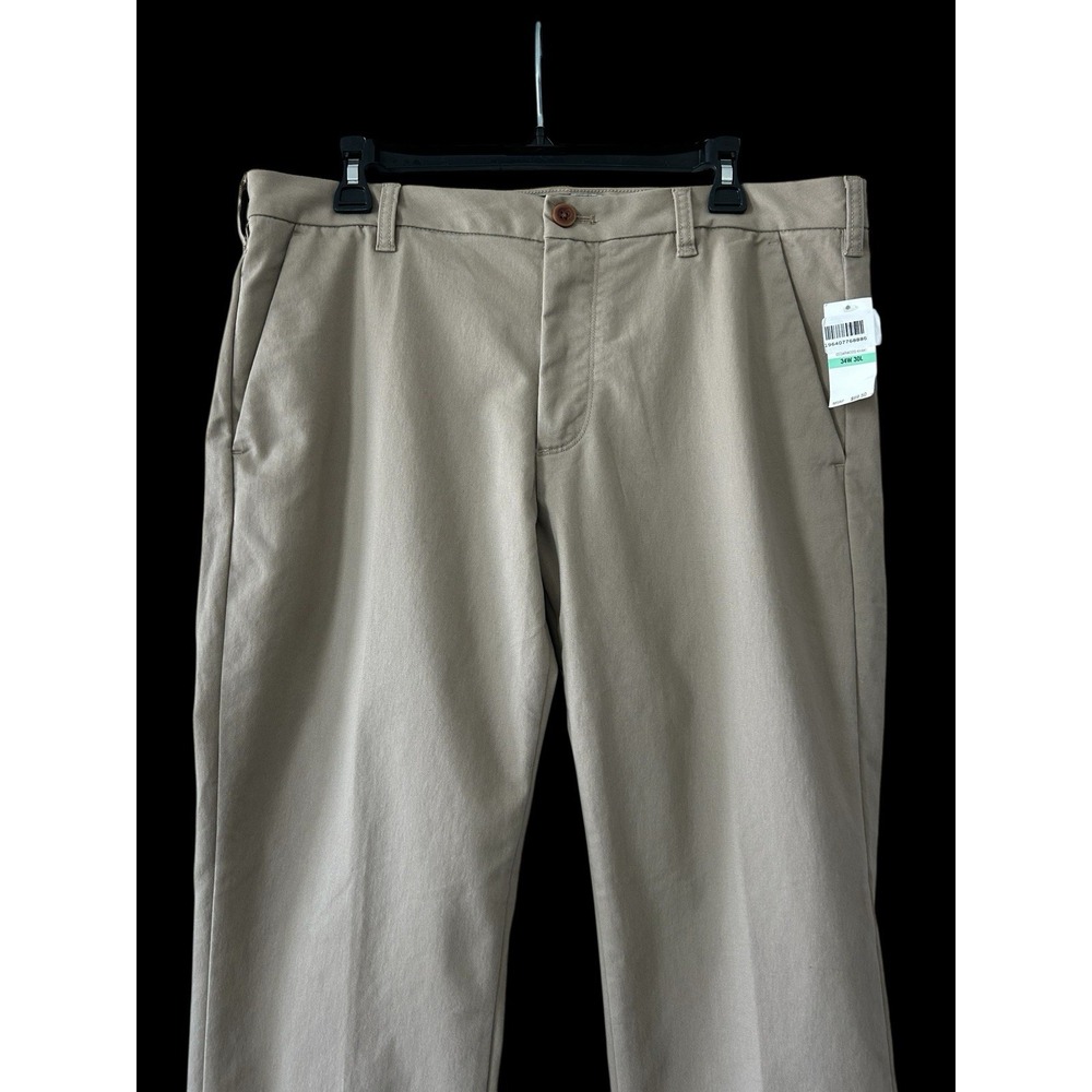 NEW Men's Izod Sports Flex‎ Khaki Tan Pants Performance Stretch 34x30 Sport Golf - Picture 2 of 12